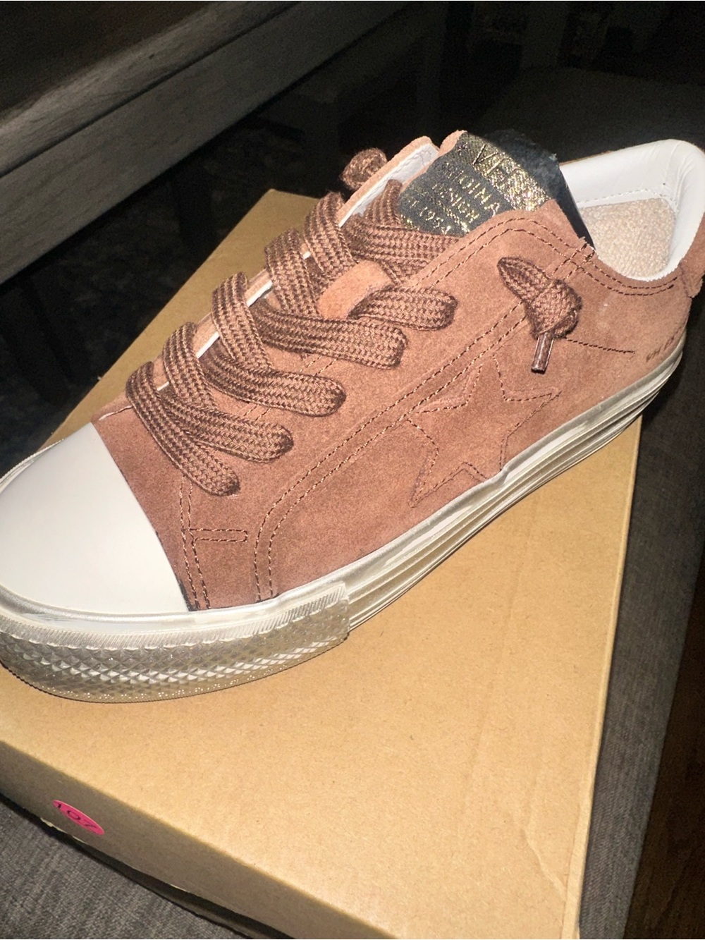 Vintage Havana Amaze Brown Suede Silver Platform Sneakers - New In Box